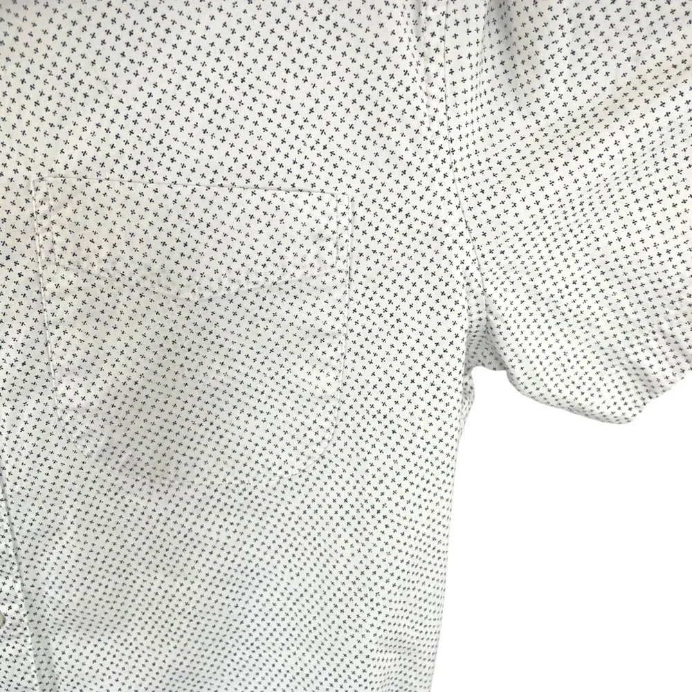 JCrew Classic Stretch White Cotton Button Down Short Sleeve Shirt Collared